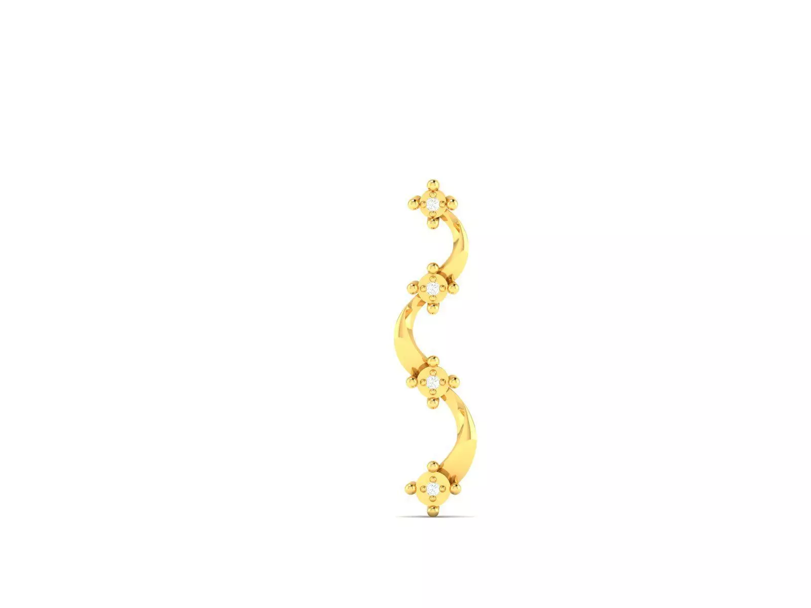 Pendant-512 gold earring with diamonds 3D print model_0