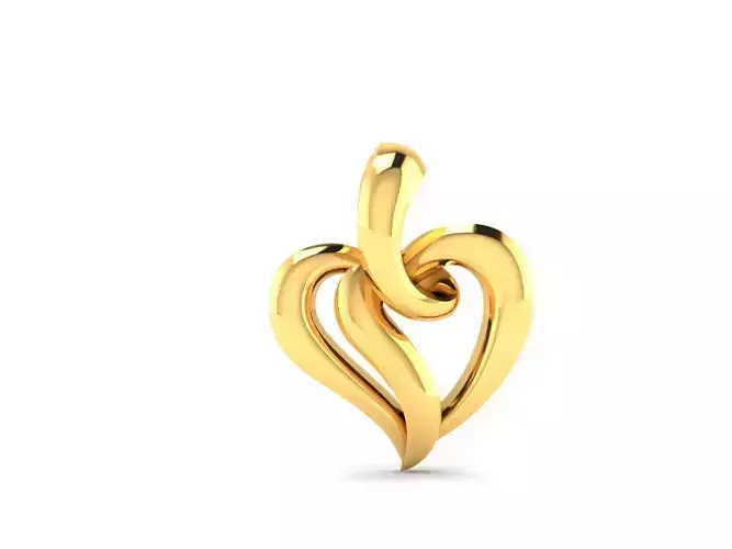 Pendant-506 heart shaped pendant gold 3D print model