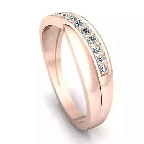 Band 6 diamond wedding gold