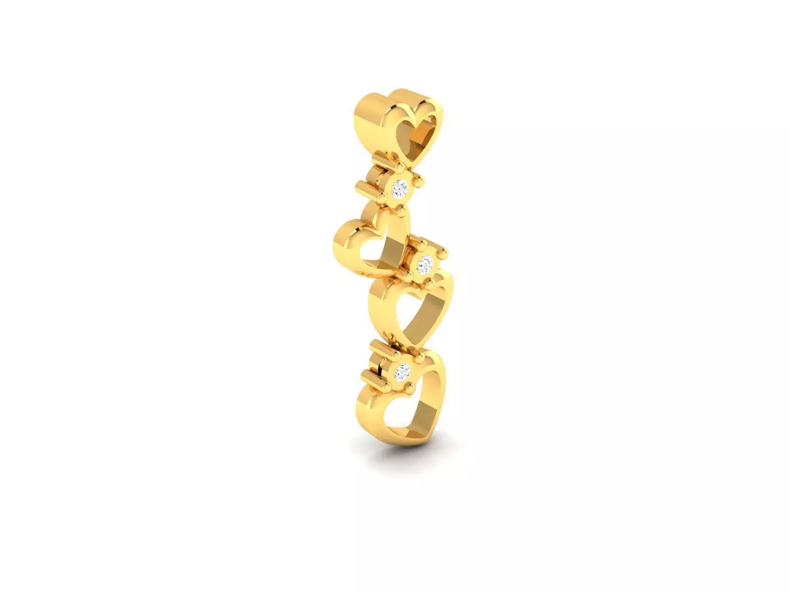 Pendant-504 gold pendant with diamonds 3D print model_0