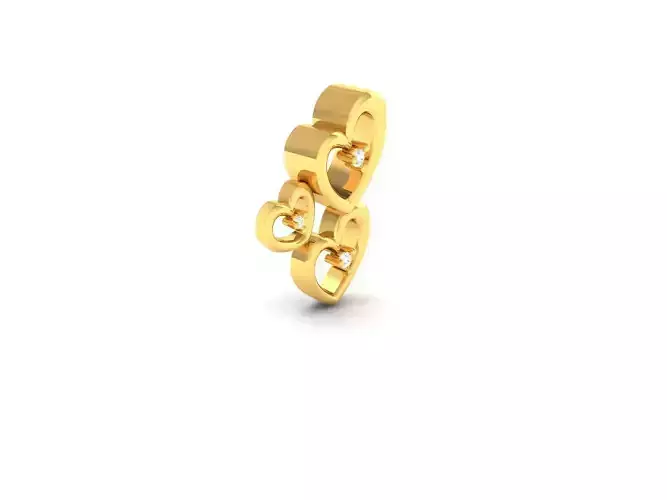Pendant-503 gold plated heart shaped earring 3D print model