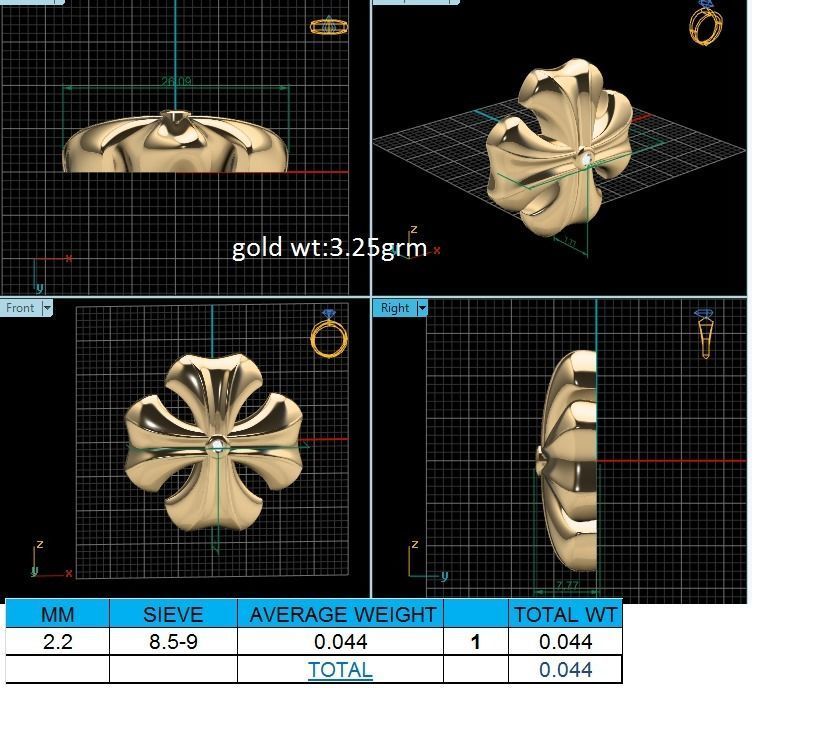 Pendant-97 gold cross pendant with diamond in center 3D print model_1
