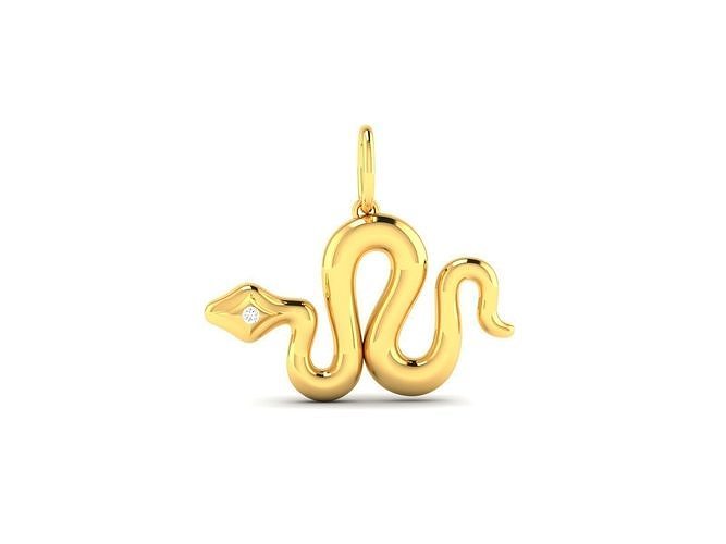 Pendant-96 snake pendant gold with diamonds 3D print model