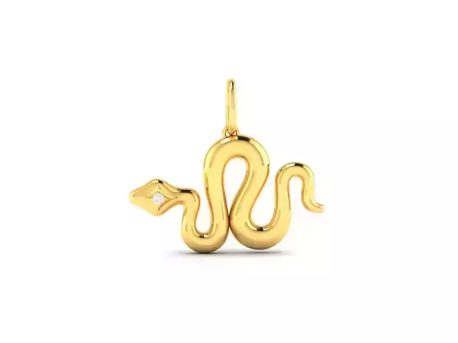 Pendant-96 snake pendant gold with diamonds