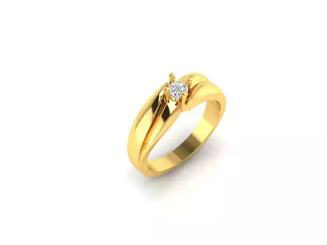 Ring-92 gold ring with diamond in center