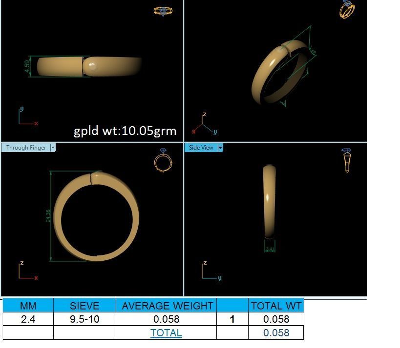 Ring-82 gold ring with diamond 3D print model_1