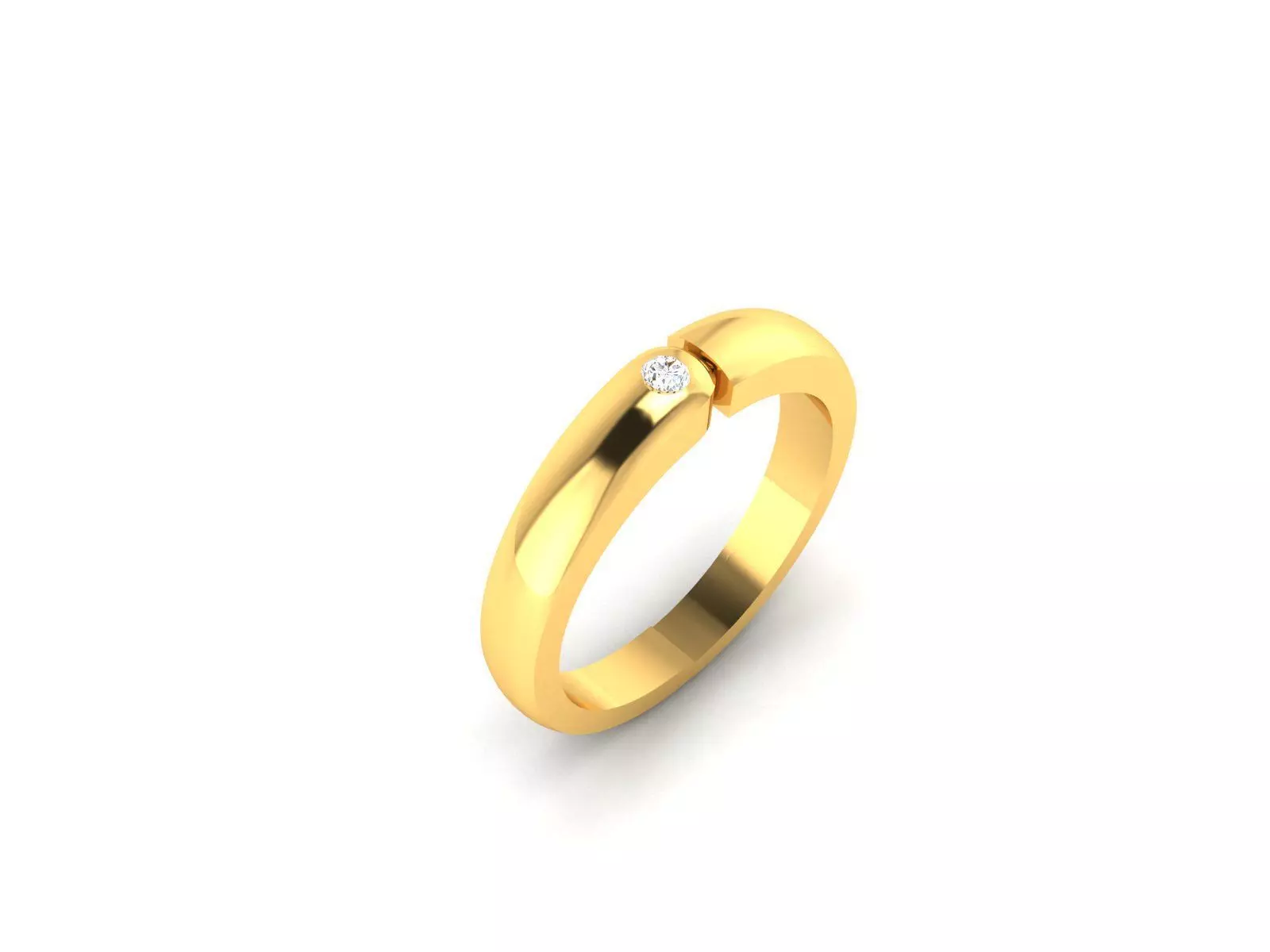 Ring-82 gold ring with diamond 3D print model_0