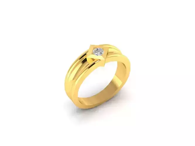 Ring-73 gold ring with diamond in center