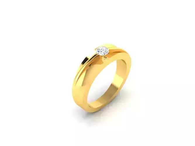 Ring-66 gold ring with diamond in center