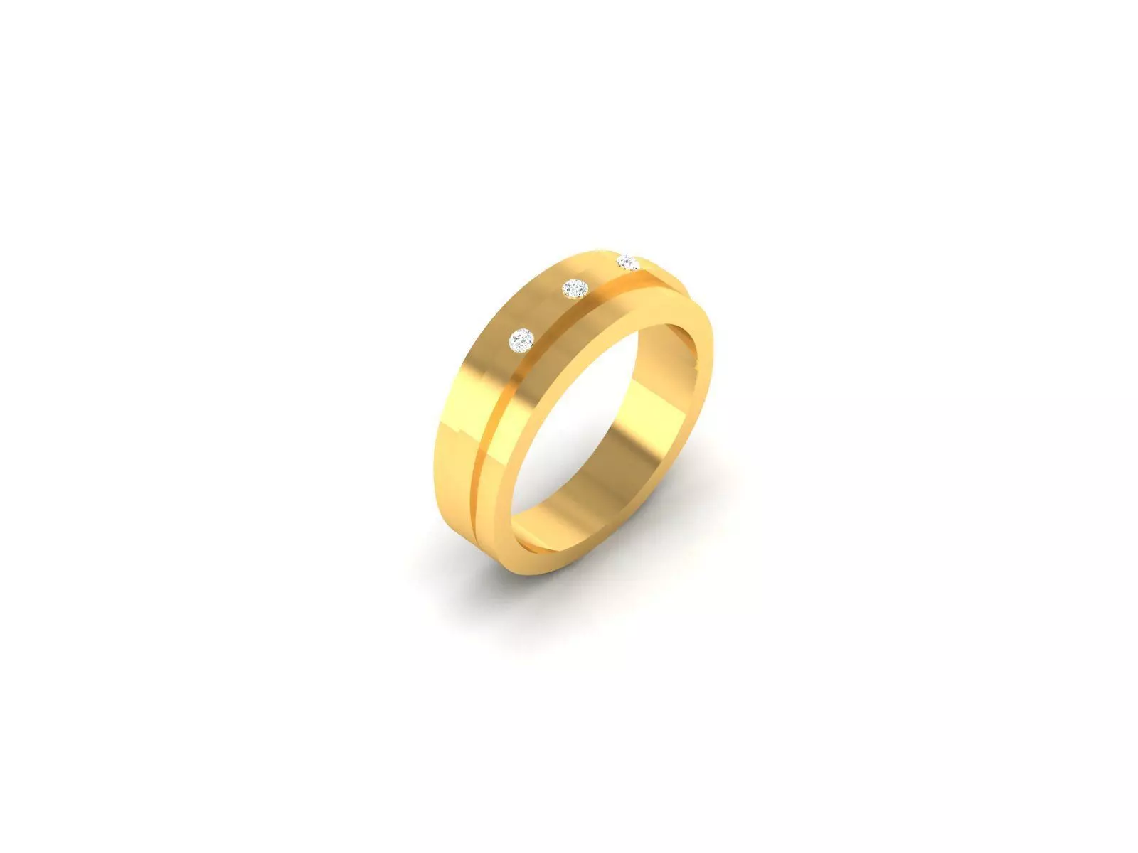 Ring-50 gold ring with two diamonds 3D print model