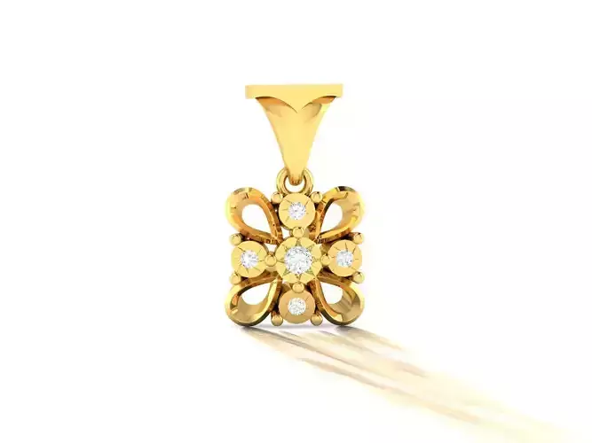 Pendant-448 diamond pendant gold 3D print model