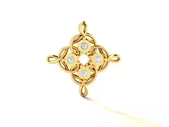 Pendant-441 gold pendant with diamonds