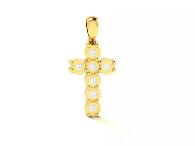 Pendant-438 diamond cross pendant gold