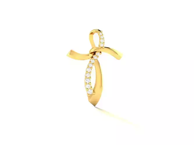 Pendant-436 gold cross pendant with diamonds