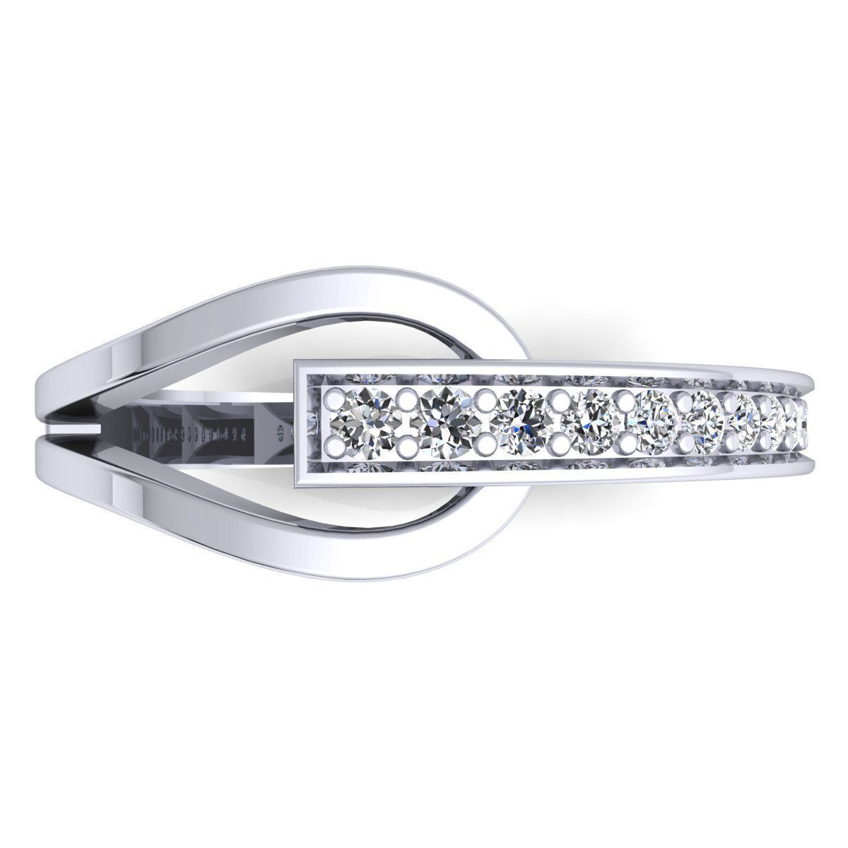 Band 2 elegant rose gold diamond ring 3D print model_8