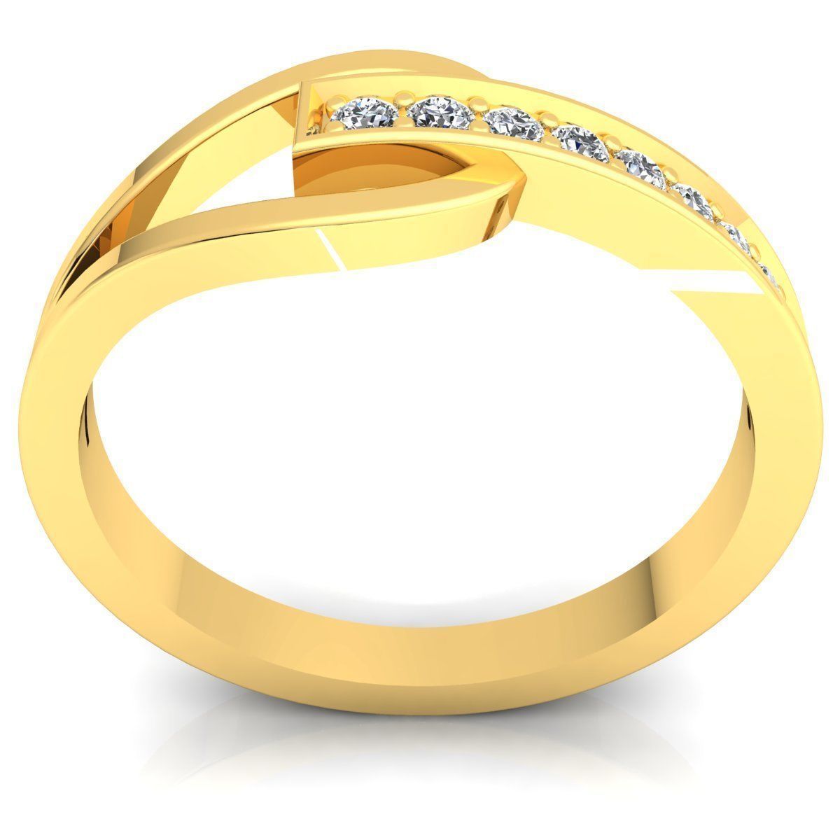 Band 2 elegant rose gold diamond ring 3D print model_7