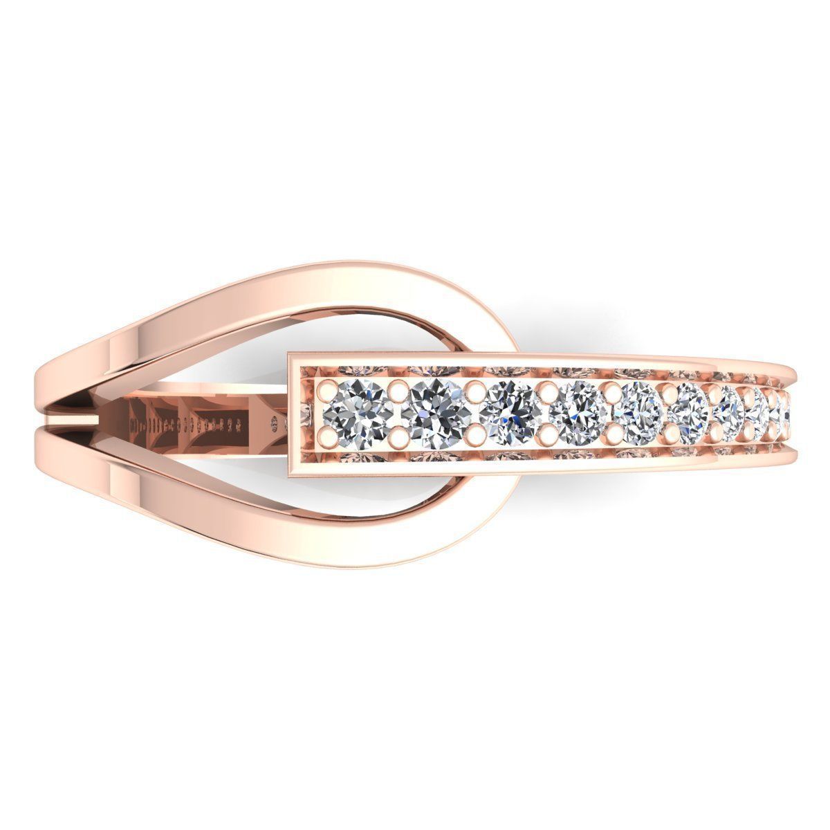 Band 2 elegant rose gold diamond ring 3D print model_9