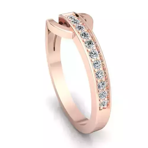 Band 2 elegant rose gold diamond ring