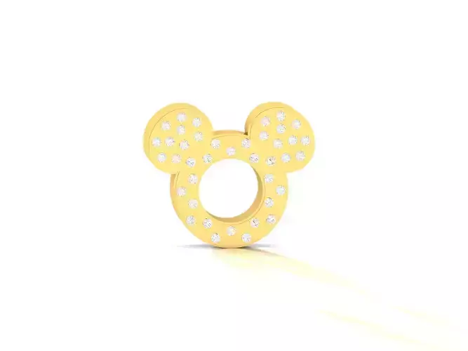 Pendant-426 mickey mouse pendant gold with diamonds 3D print model