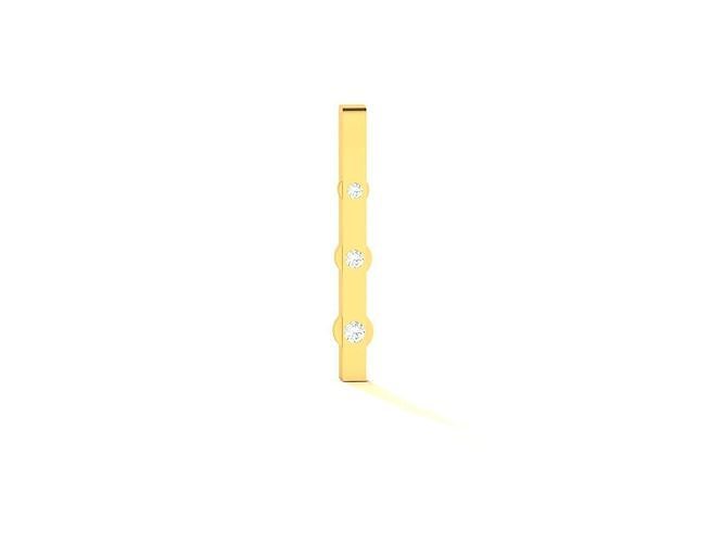 Pendant-425 gold bar ring with three diamonds 3D print model