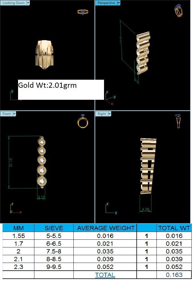 Pendant-422 gold pendant with three diamonds 3D print model_1