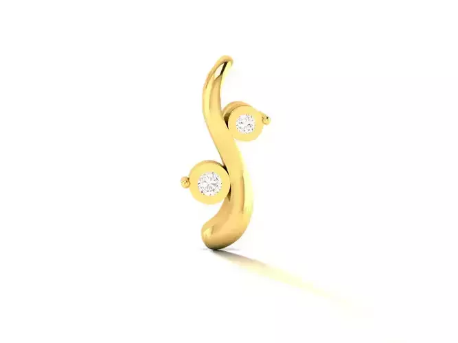 Pendant-420 gold diamond swirl earring