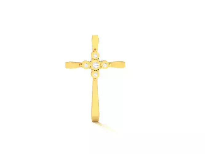 Pendant-417 gold cross with diamonds