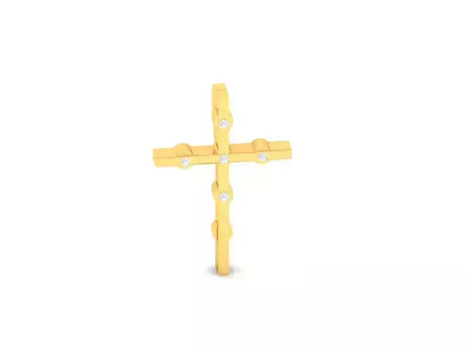 Pendant-416 gold cross with diamonds