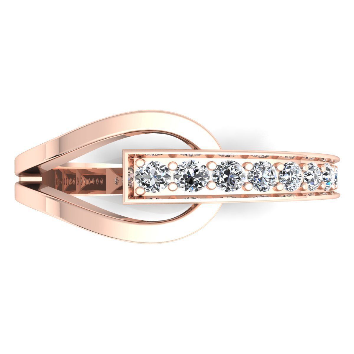 Band 1 diamond wedding ring gold 3D print model_9