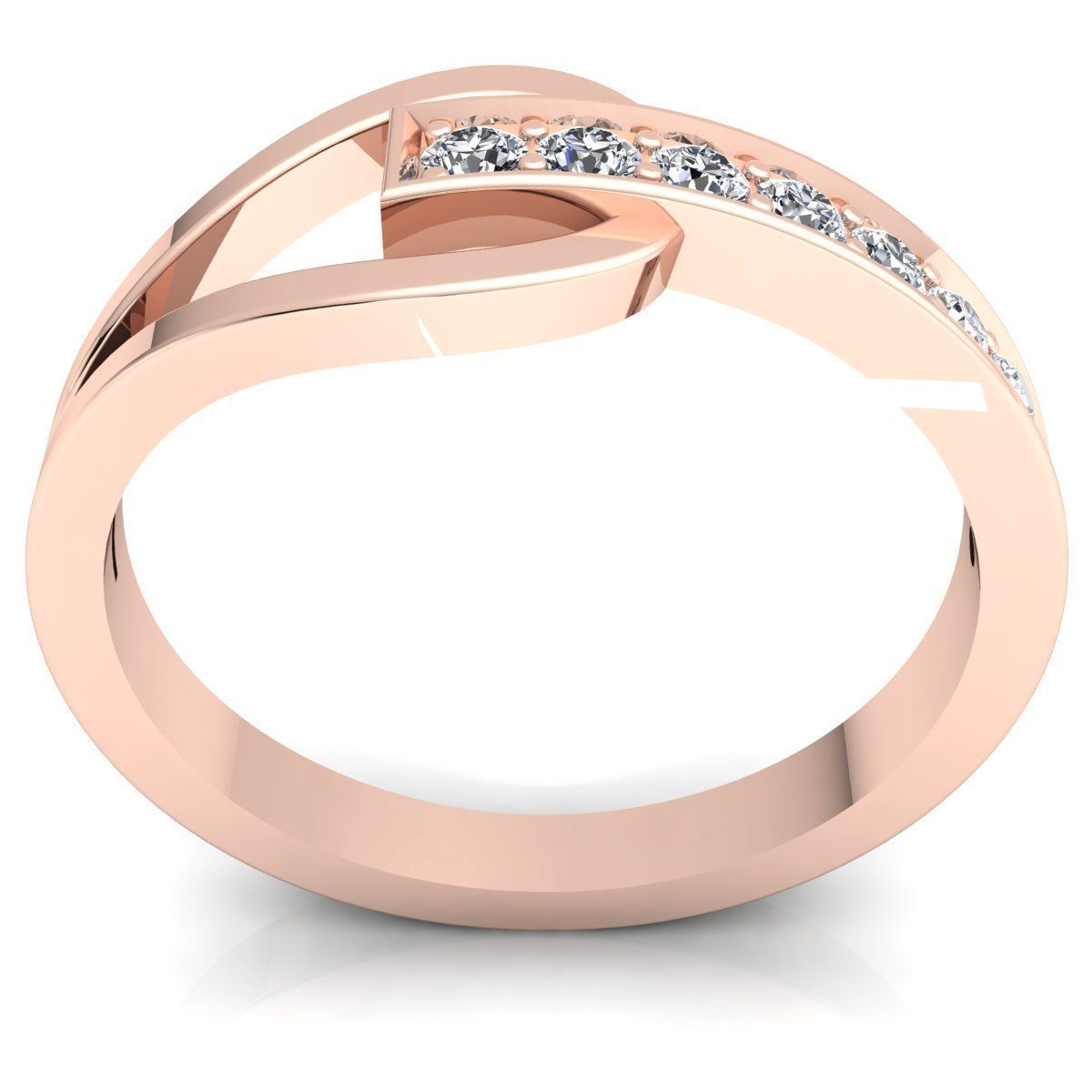 Band 1 diamond wedding ring gold 3D print model_6