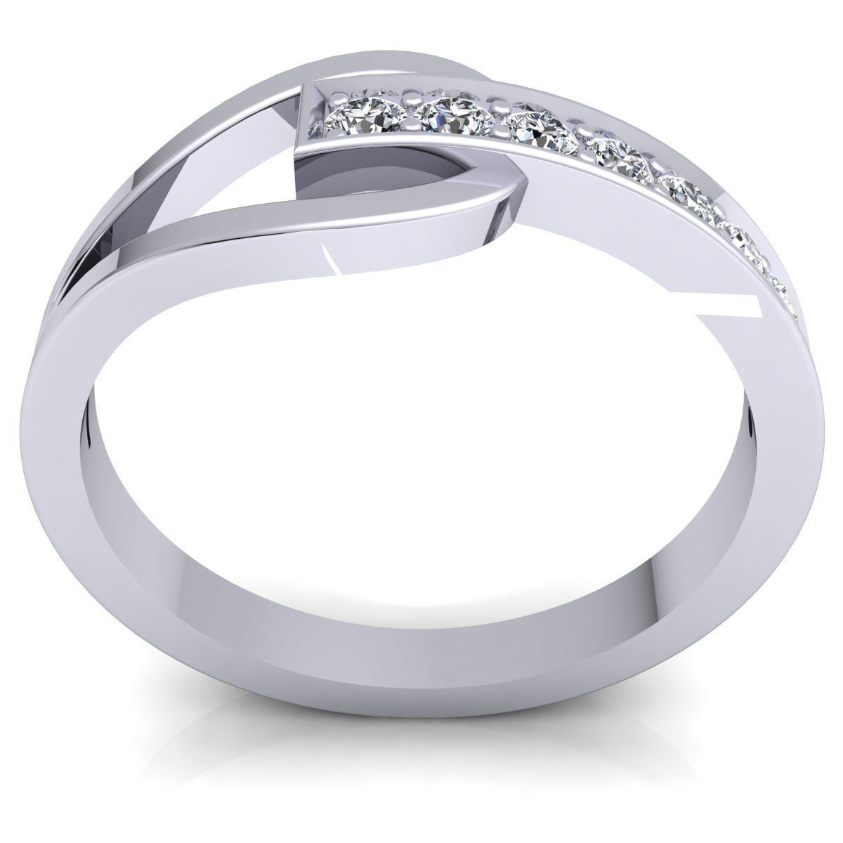 Band 1 diamond wedding ring gold 3D print model_5