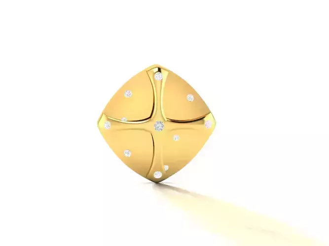 Pendant-407 gold pendant with diamonds 3D print model