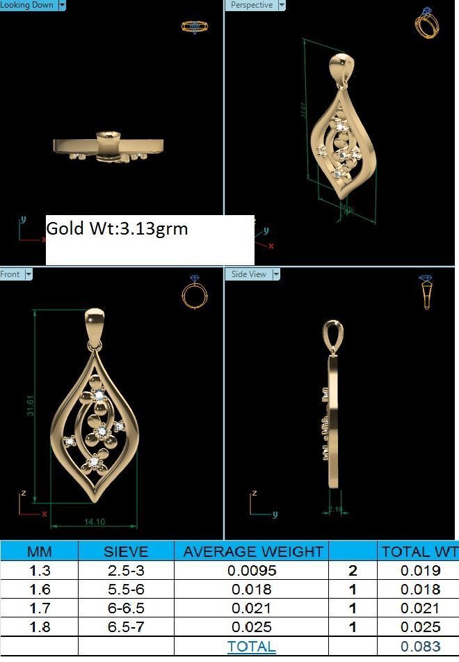 Pendant-404 gold pendant with diamonds 3D print model_1