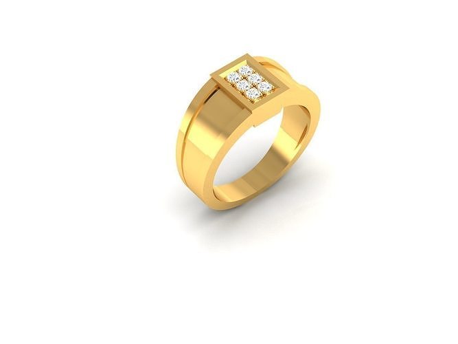 Ring-40 gold ring with diamonds 3D print model