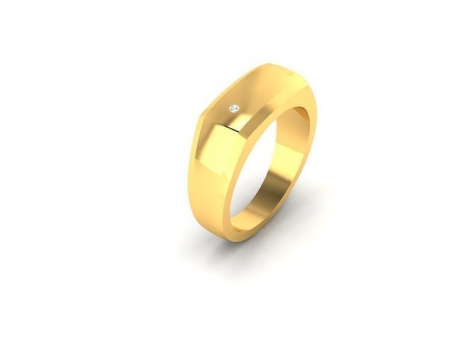 Ring-39 gold ring with diamond 3D print model