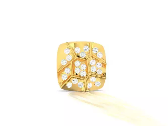 Pendant-297 diamond leaf ring gold