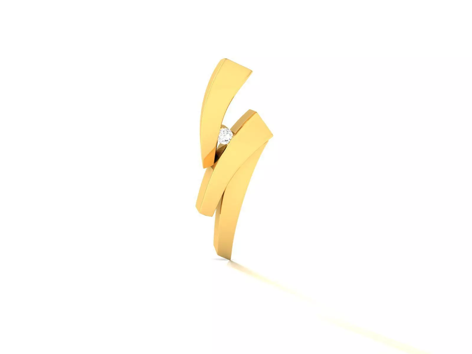 Pendant-293 gold ring with diamond 3D print model_0