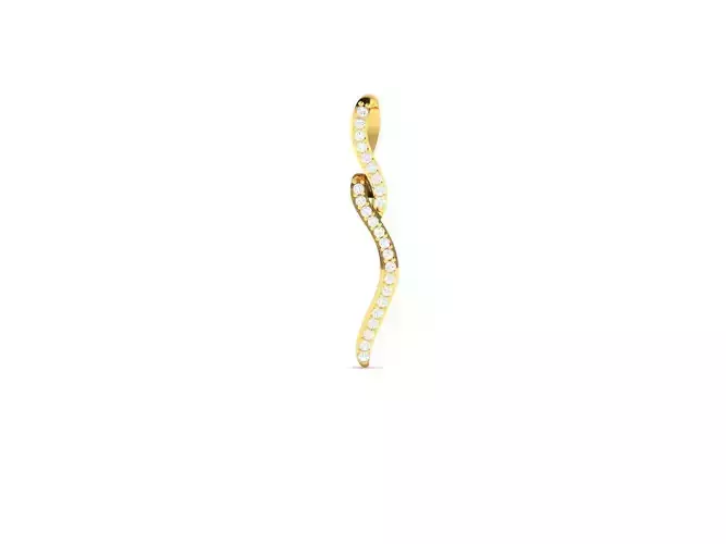 Pendant-290 gold diamond wavy earring
