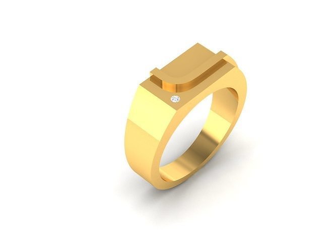 Ring-29 letter j ring gold 3D print model
