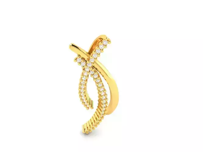 Pendant-246 gold diamond twist earring