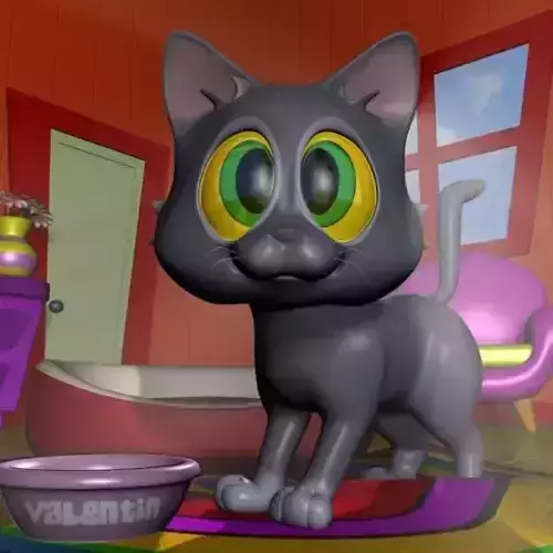Baby Cat Rigged Low-poly 3D model