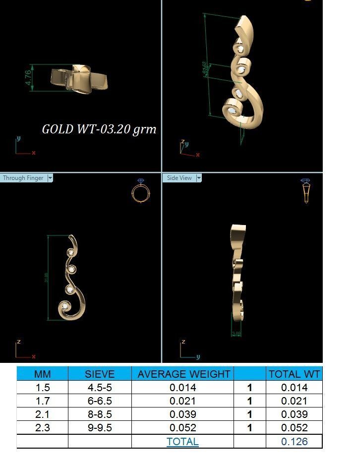 Pendant-220 gold dangle pendant with diamonds 3D print model_1