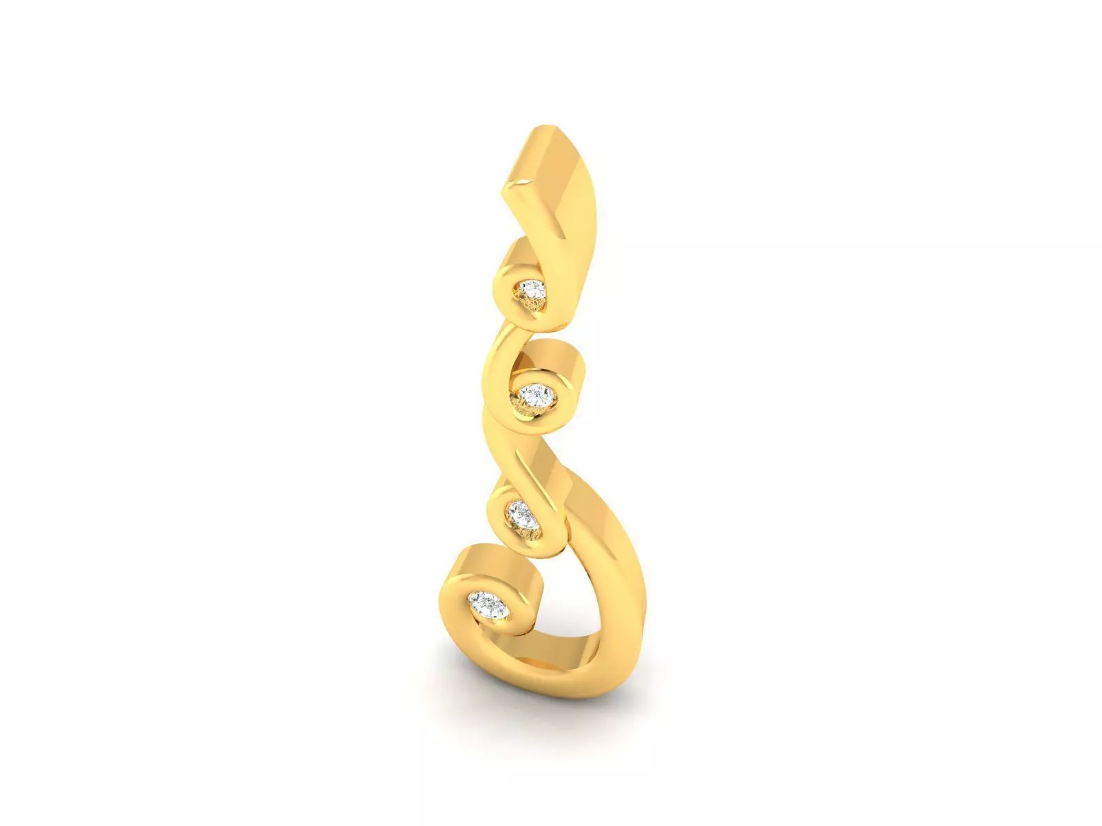 Pendant-220 gold dangle pendant with diamonds 3D print model_0