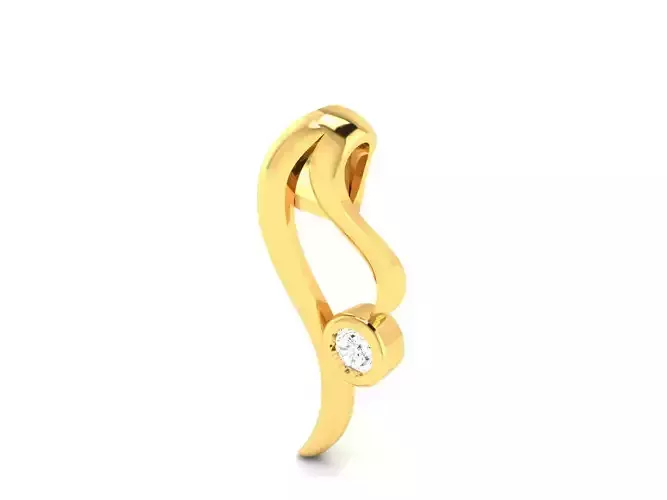 Pendant-217 gold earring with diamond