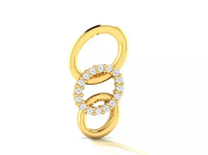 Pendant-165 gold pendant with two circles and diamonds