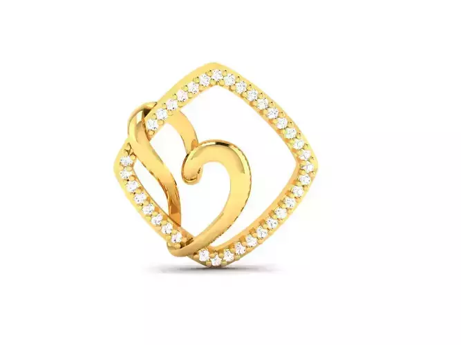 Pendant-1199 diamond pendant gold 3D print model