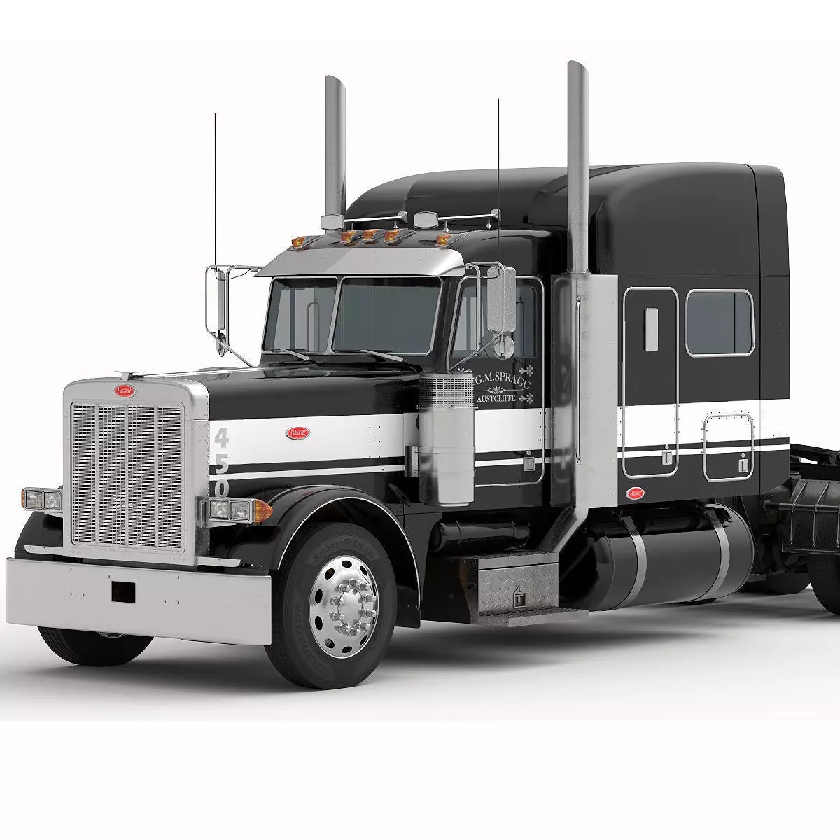 Detailed Peterbilt 379 with interior  3D model_0