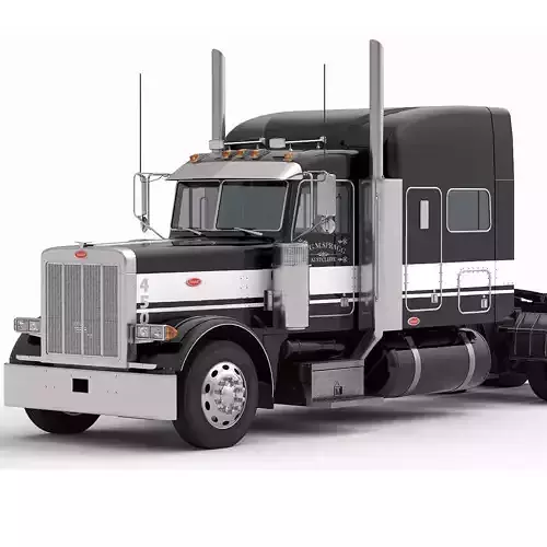 Detailed Peterbilt 379 with interior  3D model