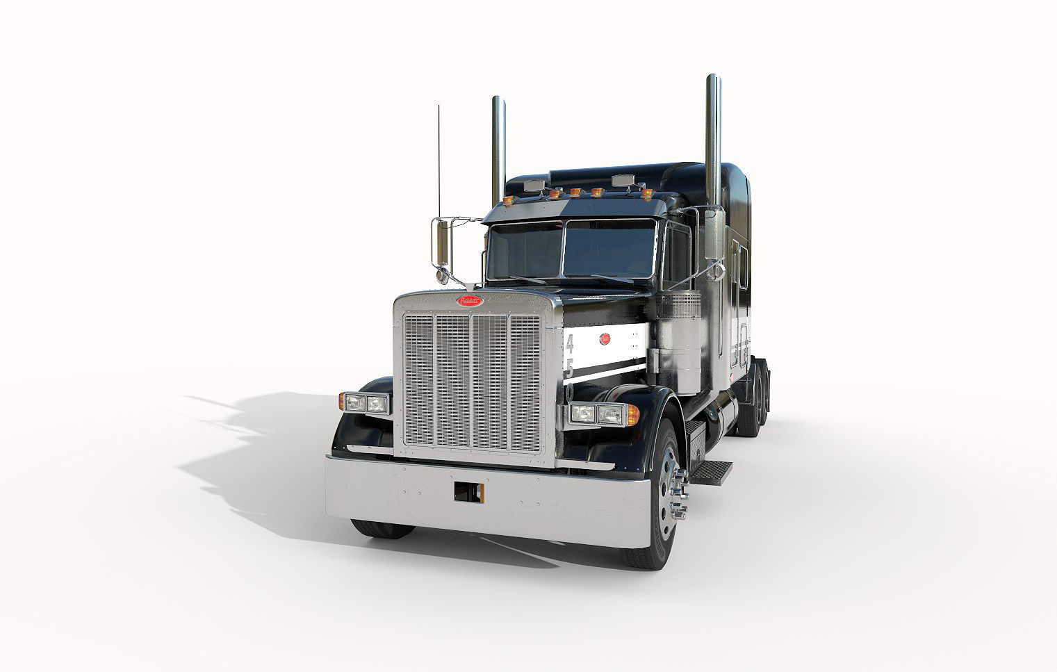 Detailed Peterbilt 379 with interior  3D model_10