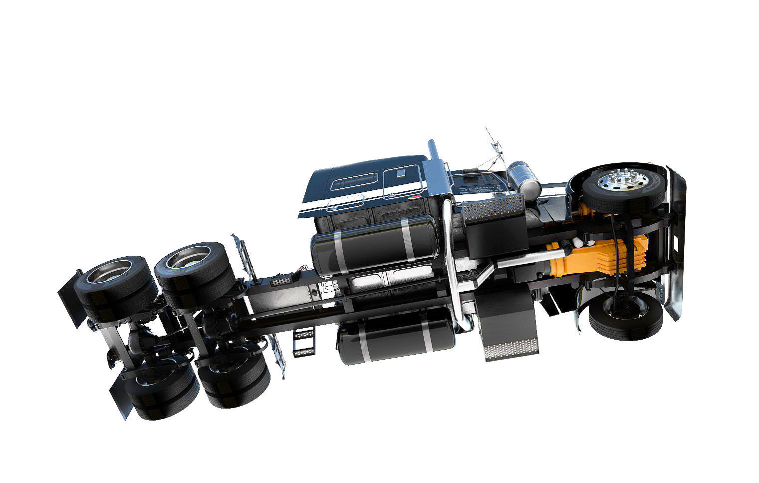 Detailed Peterbilt 379 with interior  3D model_20